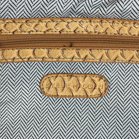 Steve Madden Women's Tote Shoulder Bag Large Orange Cognac Faux Leather - Picture 14 of 16